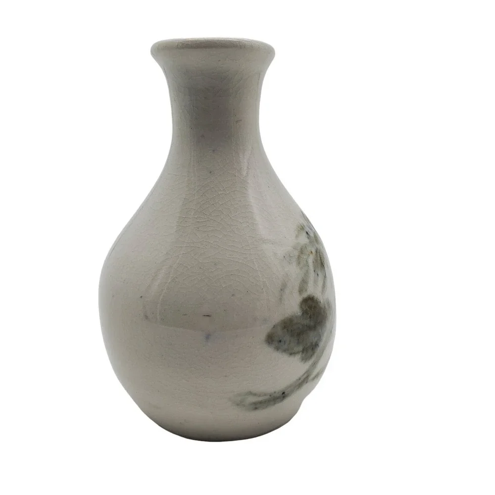Mountain Pine Tree Scenic Ceramic Pottery Vase Green Nature Landscape Art 1985